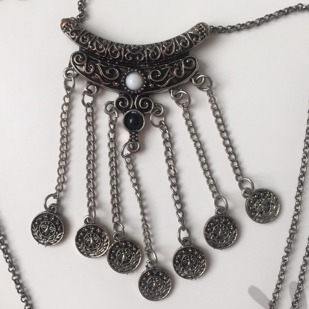Forever 21 Long Silver Charm Necklace - Picture 2 of 5